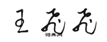 駱恆光王飛飛草書個性簽名怎么寫