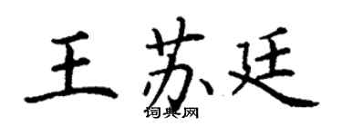 丁謙王蘇廷楷書個性簽名怎么寫