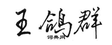 駱恆光王鴿群行書個性簽名怎么寫