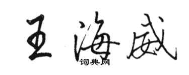 駱恆光王海威行書個性簽名怎么寫