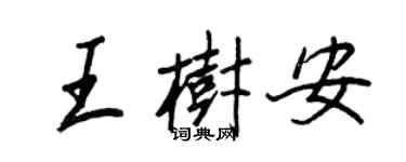 王正良王樹安行書個性簽名怎么寫