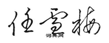 駱恆光任雪梅草書個性簽名怎么寫