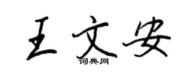 王正良王文安行書個性簽名怎么寫