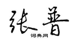 曾慶福張普行書個性簽名怎么寫