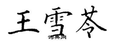 丁謙王雪苓楷書個性簽名怎么寫