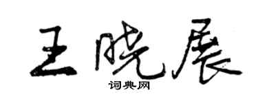 曾慶福王曉展行書個性簽名怎么寫