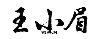 胡問遂王小眉行書個性簽名怎么寫