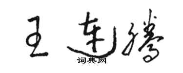 駱恆光王連騰草書個性簽名怎么寫