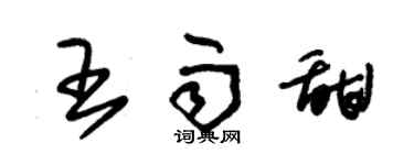 朱錫榮王雨甜草書個性簽名怎么寫