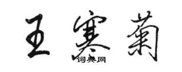 駱恆光王寒菊行書個性簽名怎么寫