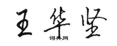 駱恆光王華堅行書個性簽名怎么寫