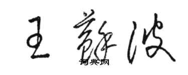 駱恆光王蘇波草書個性簽名怎么寫