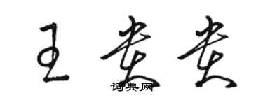 駱恆光王貴貴草書個性簽名怎么寫