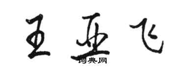 駱恆光王亞飛行書個性簽名怎么寫