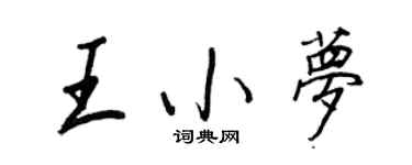 王正良王小夢行書個性簽名怎么寫