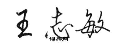 駱恆光王志敏行書個性簽名怎么寫