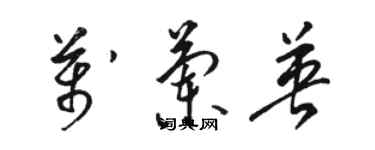 駱恆光萬蘭英草書個性簽名怎么寫