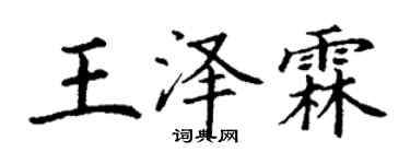 丁謙王澤霖楷書個性簽名怎么寫
