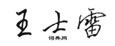 駱恆光王士雷行書個性簽名怎么寫