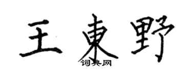 何伯昌王東野楷書個性簽名怎么寫