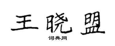 袁強王曉盟楷書個性簽名怎么寫