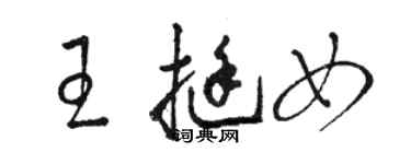 駱恆光王挺女草書個性簽名怎么寫