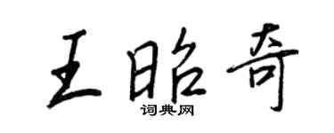 王正良王昭奇行書個性簽名怎么寫
