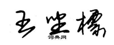 朱錫榮王坐標草書個性簽名怎么寫