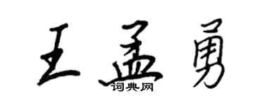 王正良王孟勇行書個性簽名怎么寫