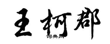 胡問遂王柯郡行書個性簽名怎么寫