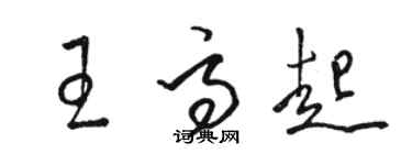 駱恆光王高起草書個性簽名怎么寫