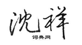 駱恆光沈祥行書個性簽名怎么寫