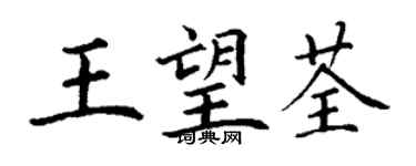 丁謙王望荃楷書個性簽名怎么寫