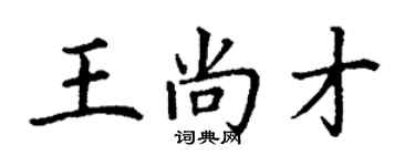 丁謙王尚才楷書個性簽名怎么寫