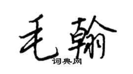 王正良毛翰行書個性簽名怎么寫