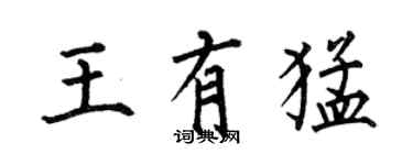 何伯昌王有猛楷書個性簽名怎么寫