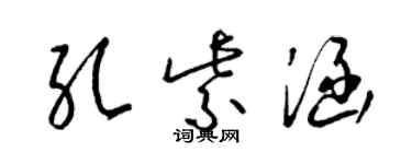 梁錦英孔紫涵草書個性簽名怎么寫