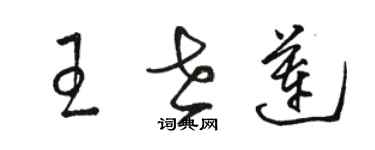 駱恆光王世蓮草書個性簽名怎么寫