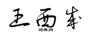 曾慶福王西成草書個性簽名怎么寫