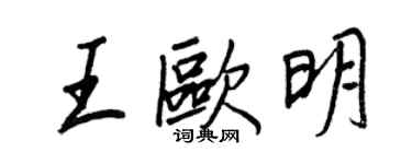 王正良王歐明行書個性簽名怎么寫