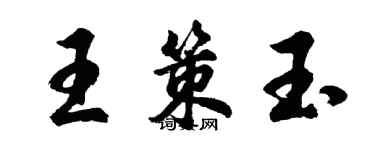 胡問遂王策玉行書個性簽名怎么寫