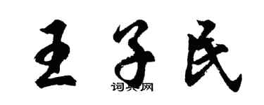胡問遂王子民行書個性簽名怎么寫