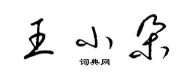 梁錦英王小朵草書個性簽名怎么寫