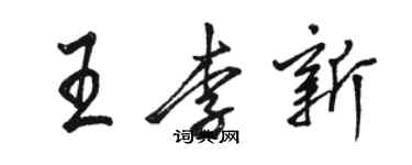 駱恆光王李新行書個性簽名怎么寫