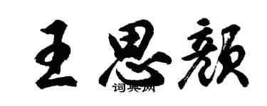 胡問遂王思顏行書個性簽名怎么寫