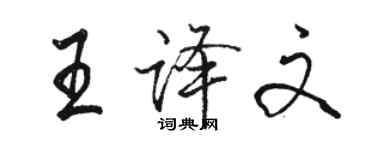 駱恆光王譯文行書個性簽名怎么寫