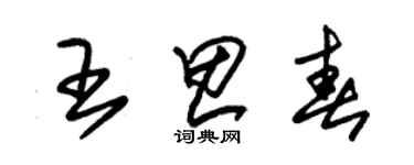 朱錫榮王思春草書個性簽名怎么寫