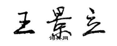 曾慶福王景立行書個性簽名怎么寫