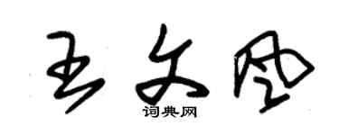 朱錫榮王文風草書個性簽名怎么寫