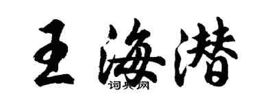 胡問遂王海潛行書個性簽名怎么寫